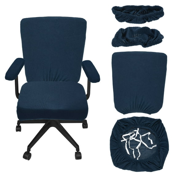 Office Chair Covers, 38-55cm Stretchable Computer Chair Slipcover, Navy Blue
