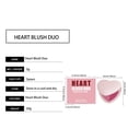 thumbnail image 3 of Uxgjfwu Heart Shaped Double Color Powder Blusher, Fresh and Non Greasy Finish, Natural Blendable Cheek Color, Long Lasting Face Blush for Daily Makeup, 0.1 oz, 3 of 7