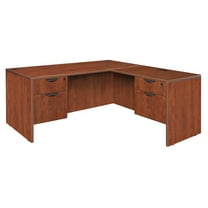Regency Legacy 60 x 65 in. L Desk with Double Pedestal Drawer Unit- Cherry