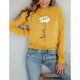 thumbnail image 2 of Camisa De Manga Larga Estampada Cuello Redondo Ajuste Casual Moda Elegante Mujer Camiseta para Citas Amarillo XXL, 2 of 4