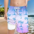 thumbnail image 2 of NOLDARES Boys Swim Trunks with Compression Liner Swim Shorts Toddler Swimsuit for Beach(Light Purple,10-13 Years), 2 of 3