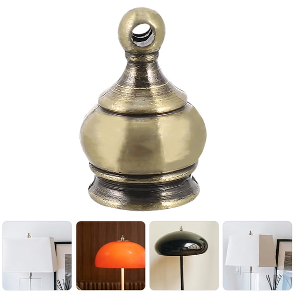 IBASETOY 12Pcs Golden Perforated Lamp Finial Cap Knob Decorative Nut for Home Lighting Fixtures