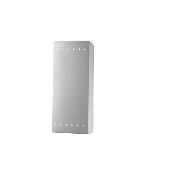 Justice Design CER-5960W-GRAN Ambiance - Large ADA Rectangle with Perfs Closed Top Outdoor Wall Sconce Granite Incandescent Choose Your Options