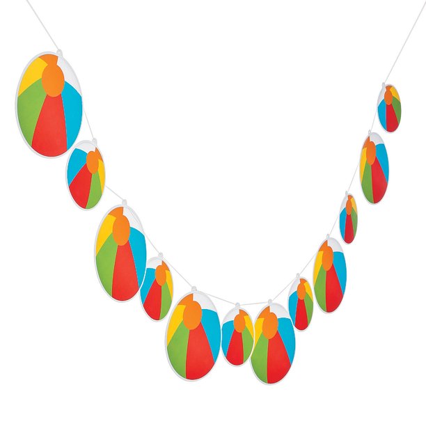 beach ball garland party decor 1 piece walmart com walmart com