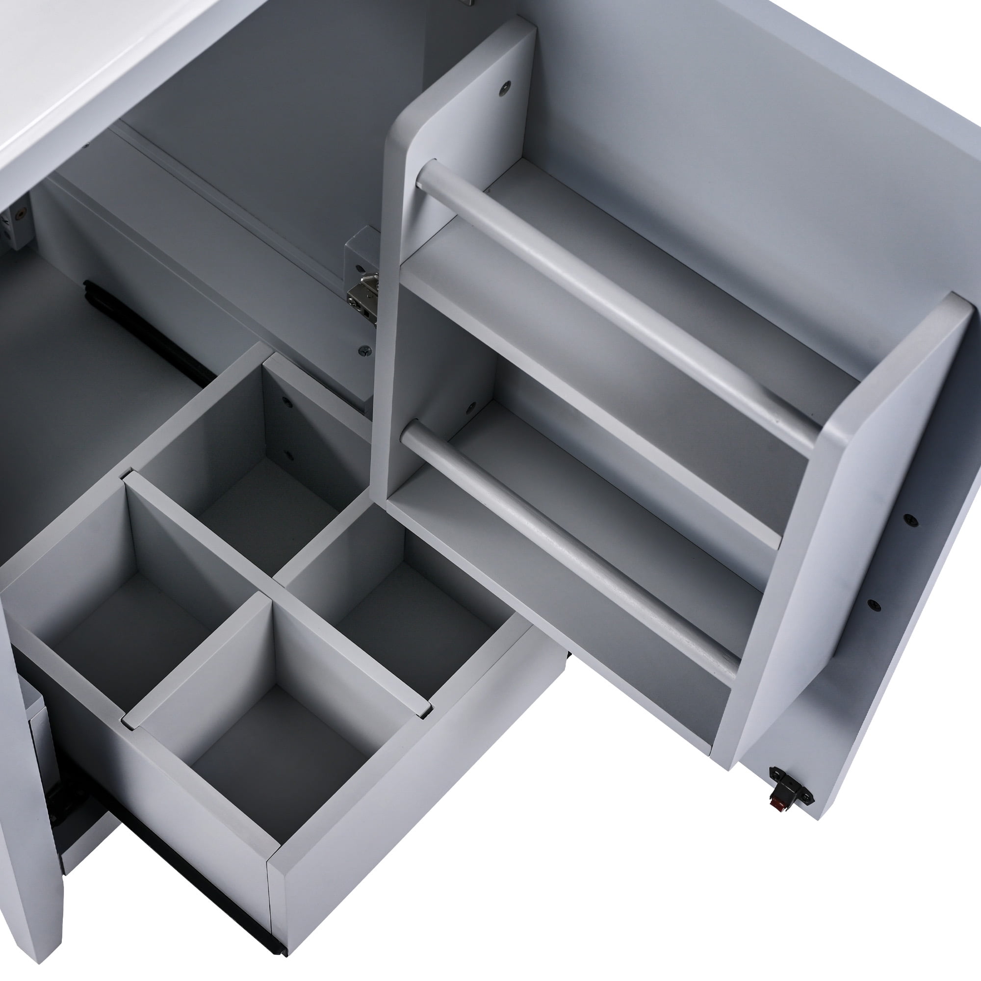 Leumius 20.3" Modern Bathroom Vanity with Sink, Functional Drawers & Built-in Door Shelves, Premium Soft-Close Doors - Sleek Space-Saving Design.Grey