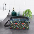 thumbnail image 6 of XMXT Large Capacity Makeup Bag, Ethnic Design Textured Print Storage Bags Travel Toiletry Cosmetic Bag for Women Men, 6 of 9