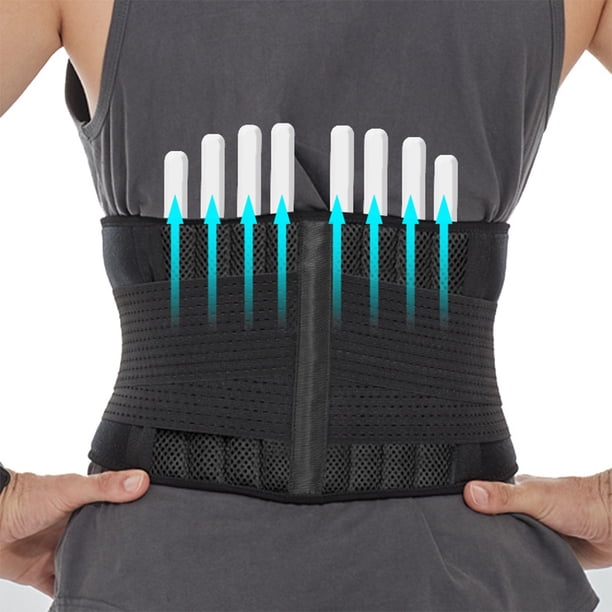 Tirantes para la espalda, cinturón de soporte de espalda transpirable para hombres/mujeres para el trabajo, cinturón de soporte lumbar ajustable