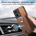 thumbnail image 6 of PU Leather Case for Motorola Moto G Stylus 5G 2024, Detachable Magnetic Card Holder Slim Protective Support Car Magnetic Mount Secure-Grip Ring Stand Compatible with Moto G Stylus 5G 2024 - Brown, 6 of 6