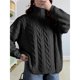 thumbnail image 5 of Suéter de Cuello Alto y Larga para Mujer con Cremallera, Jersey Informal de Punto Acanalado para Otoño e Invierno. Gris M, 5 of 7
