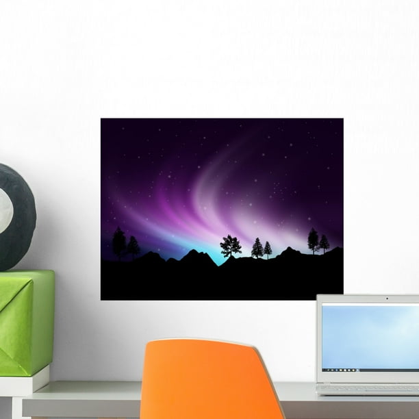 Northern Lights Wall Mural by Wallmonkeys Peel and Stick Graphic (18 in W x 14 in H) WM315471