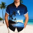 thumbnail image 2 of Stamzod Vacation Shirts for Men Short Sleeve Hawaiian Shirt Tropical Summer Beach Shirts Big & Tall Blue XXXL, 2 of 6