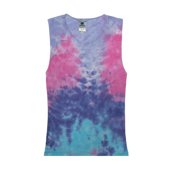 Colortone Tie-Dye Ladie Muscle Tank Multicolor Women Size XS to 2X Cotton