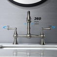 thumbnail image 2 of Clearance! Double Handle Widespread Kitchen Faucet with Traditional Handles, 2 of 8