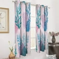 thumbnail image 3 of Marine Coral Blackout Curtains Window Drapes Room Darkening Thermal Insulated Grommets Blackout Curtains, for Living, Dining, Bedroom,2 Panels, 3 of 6