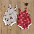 thumbnail image 2 of Douhoow Summer Baby Romper Newborn Bodysuit Sleeveless Rainbow/Car Printed Suspender Jumpsuit, 2 of 8