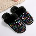 thumbnail image 5 of Wovix Women's Sequin Slippers Fuzzy Sparkly Non- Memory Foam Ladies House Shoes Indoor And Outdoor Comfy Thermal Fluffy Collar House Shoes, 5 of 9