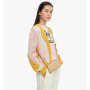 MCM Women's Leather Visetos Monogram Folio Handbag, Beige