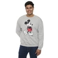 thumbnail image 2 of Men's Disney Mickey Mouse Crew Neck Sweatshirt Gray Distressed Classic Print, 2 of 8