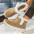 thumbnail image 5 of Dakaela Women's Slip on Winter Snow Boots Fleece Lined Suede Ankle Booties Memory Foam Outdoor Walking Work Shoes Beige 6, 5 of 9