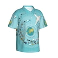 thumbnail image 2 of Daiia Travelling on Airplane Hawaiian Shirt for Men Gentle Cotton Regular Short Sleeve Casual-Medium, 2 of 9