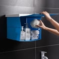 thumbnail image 3 of Bathroom Clothes Storage Cabinet Mural Storage Rack Toilet Wall-mounted Wall-mounted Punching-free Folding Storage Cabinet, 3 of 5