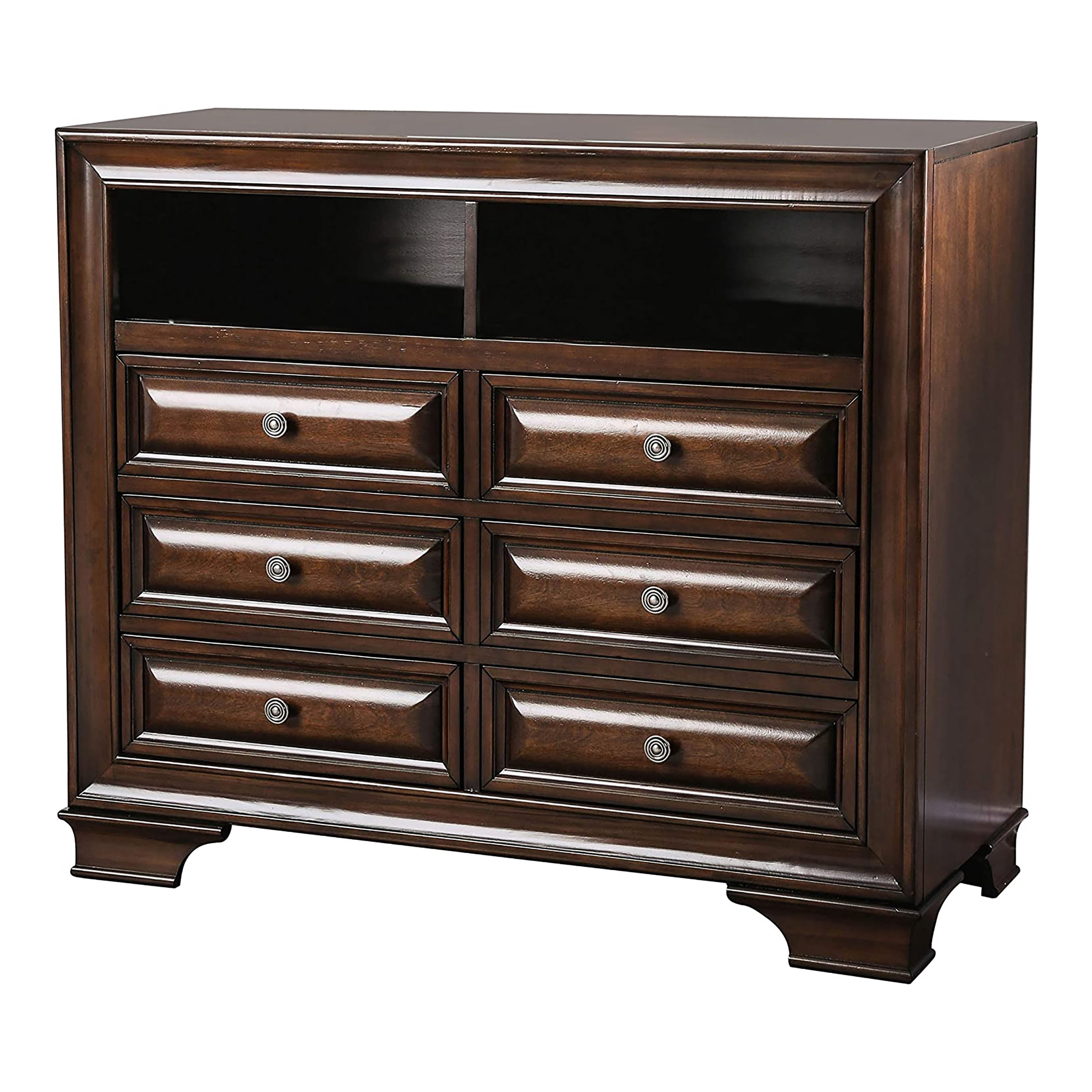 Furniture of America Damien 6-Drawer Media Chest, Brown Cherry