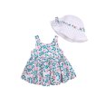 thumbnail image 1 of Faithtur Enfants Filles Mode 2 Pièces Ensemble Robe Florale Sans Manches + Ensemble Chapeau, 1 of 9