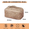 thumbnail image 2 of Bolsa de cosméticos de viaje de gran capacidad,Bolsa de maquillaje,Bolsa organizadora de maquillaje de cuero PU portátil impermeable, 2 of 5