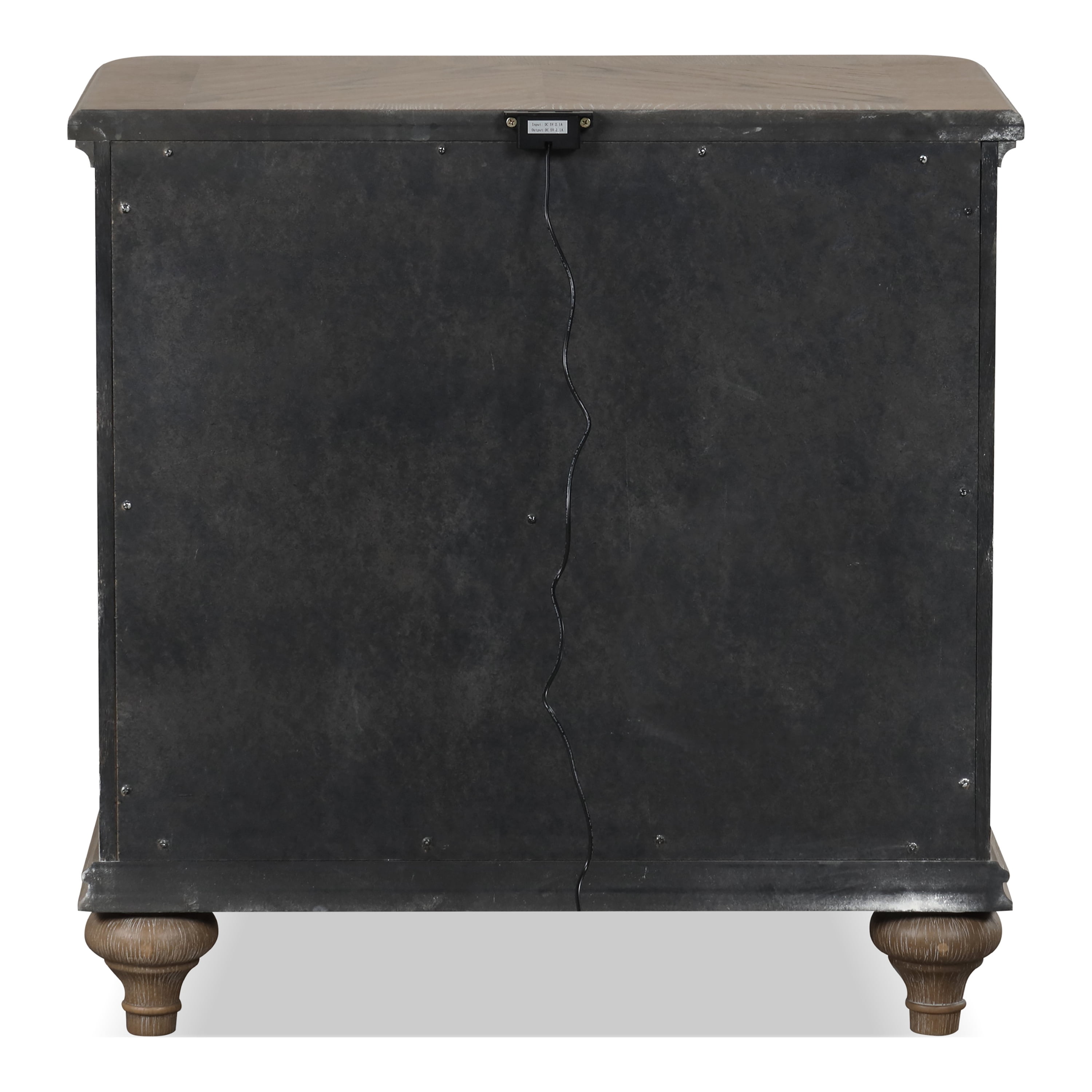 Furniture of America Jares Adult Transitional 2-Drawer Nightstand with USB Port, Rustic Oak