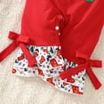 thumbnail image 6 of FYDUU Baby Girl Christmas Outfit Cute Santa Print Long Sleeve Romper Bell Bottom Jumpsuit Girls First Christmas One-Piece Clothes Comfy Onesies 6-12 Months, 6 of 7