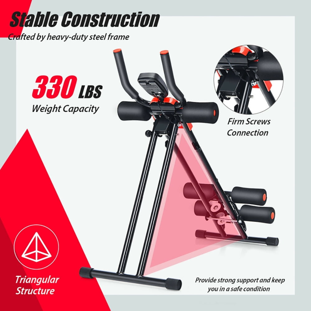 Yardi Yard Foldable Adjustable Core Abdominal Trainer with 3 Adjustable Resistance and LCD Display, Adjustable Weight Bench for Full Body Strength Training