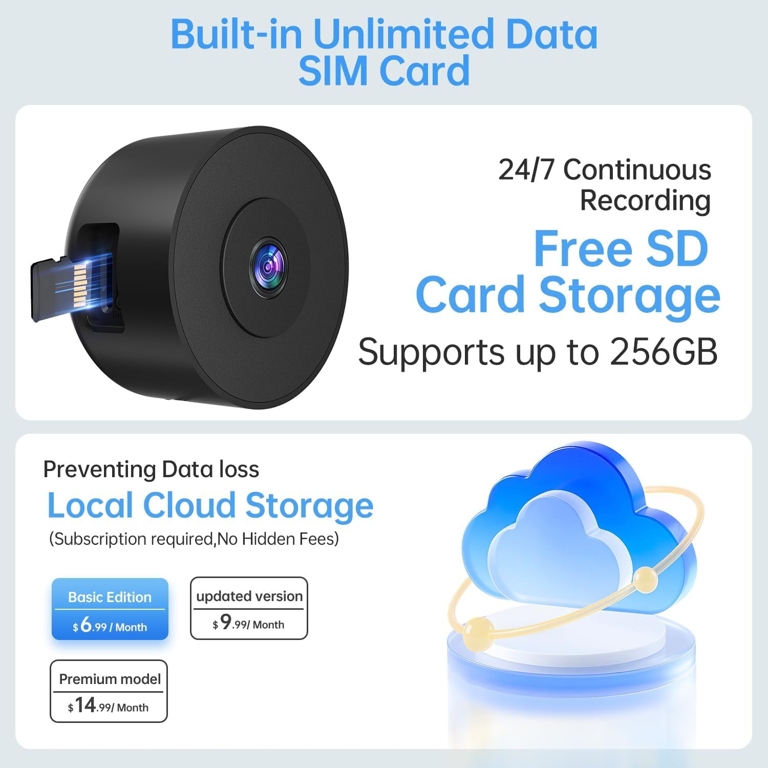 GBIUT Window Camera, 2.4G&5G WIFI Smart Security Camera, 2K Home Security Camera for Indoor Outdoor, Blacklight Full-Color, US Cloud, 911 Emergency Dispatch, Easy & Quick Install