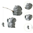 thumbnail image 6 of Baoblaze Statue Animal Decor Decor Ornament Table Stone Tea Pet Tsundere Fishing Cat, 6 of 8