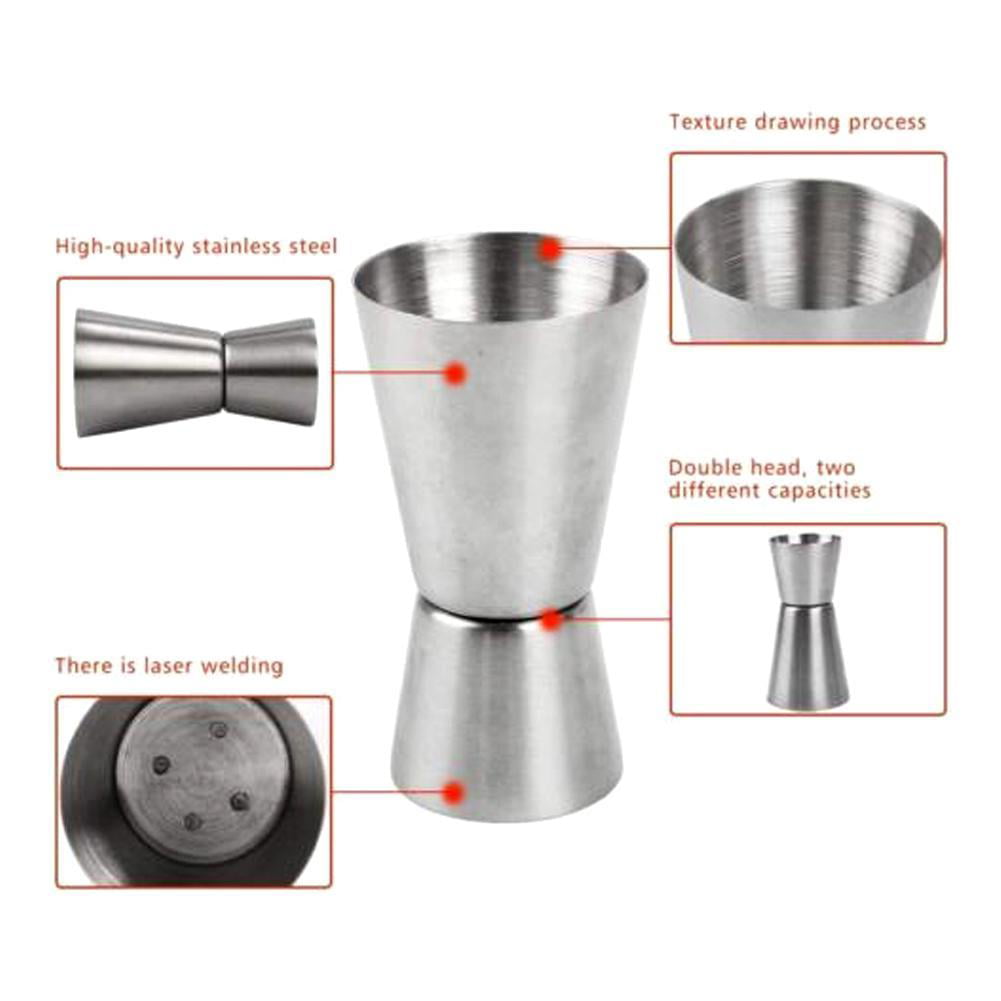 Pangheng Creative Stainless Steel Kitchen Double-head Cocktail Jigger Double Shot Device Measuring Cup Bartender Tool