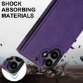 thumbnail image 2 of Dteck Flip Leather Wallet Case for iPhone 16 Plus 5G, Crossbody Wallet Phone Case with Credit Card Holder Strap Lanyard, Women Girl Purse Kickstand, Purple, 2 of 8