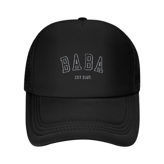 New Dad Cap,Baba Est 2025 Print Summer Mesh Baseball Cap for Men,Made In USA,Adjustable Breathable Caps Women Men's Hat Casual Trucker Hat