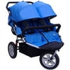 Tike Tech CityX3 Swivel Twin Lightweight, Adjustable Stroller with Canopies, Blue