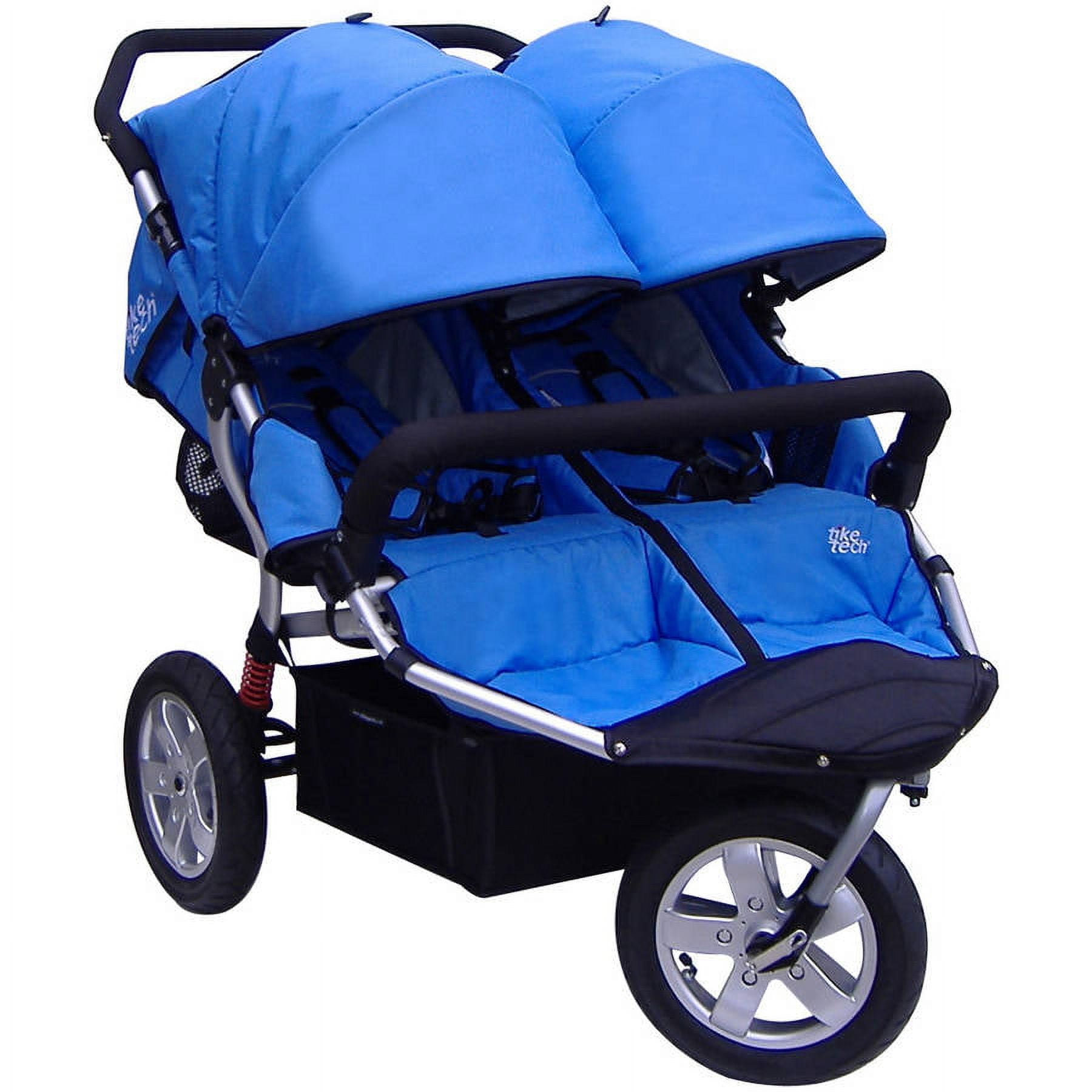 Tike Tech CityX3 Swivel Twin Lightweight, Adjustable Stroller with Canopies, Blue