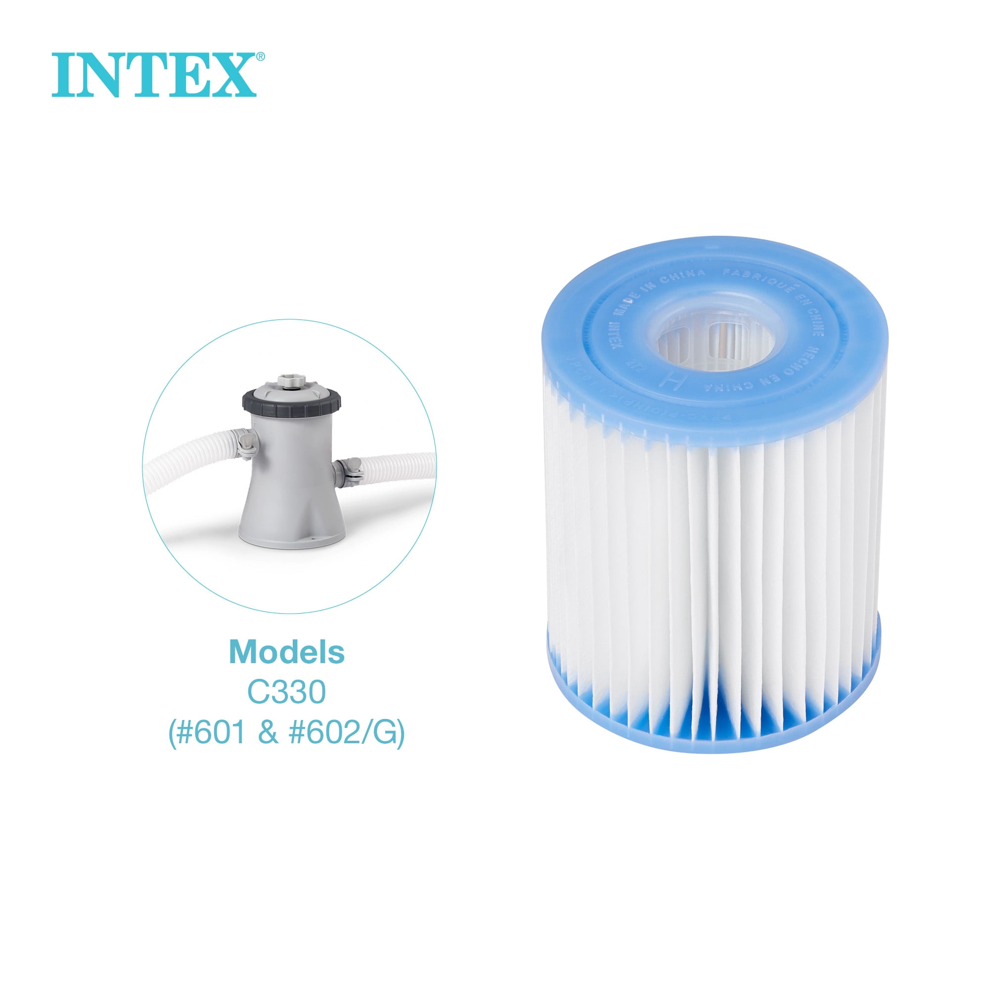 Intex 29007E Type H Easy Set Swimming Pool Filter Cartridge, 6 Pack