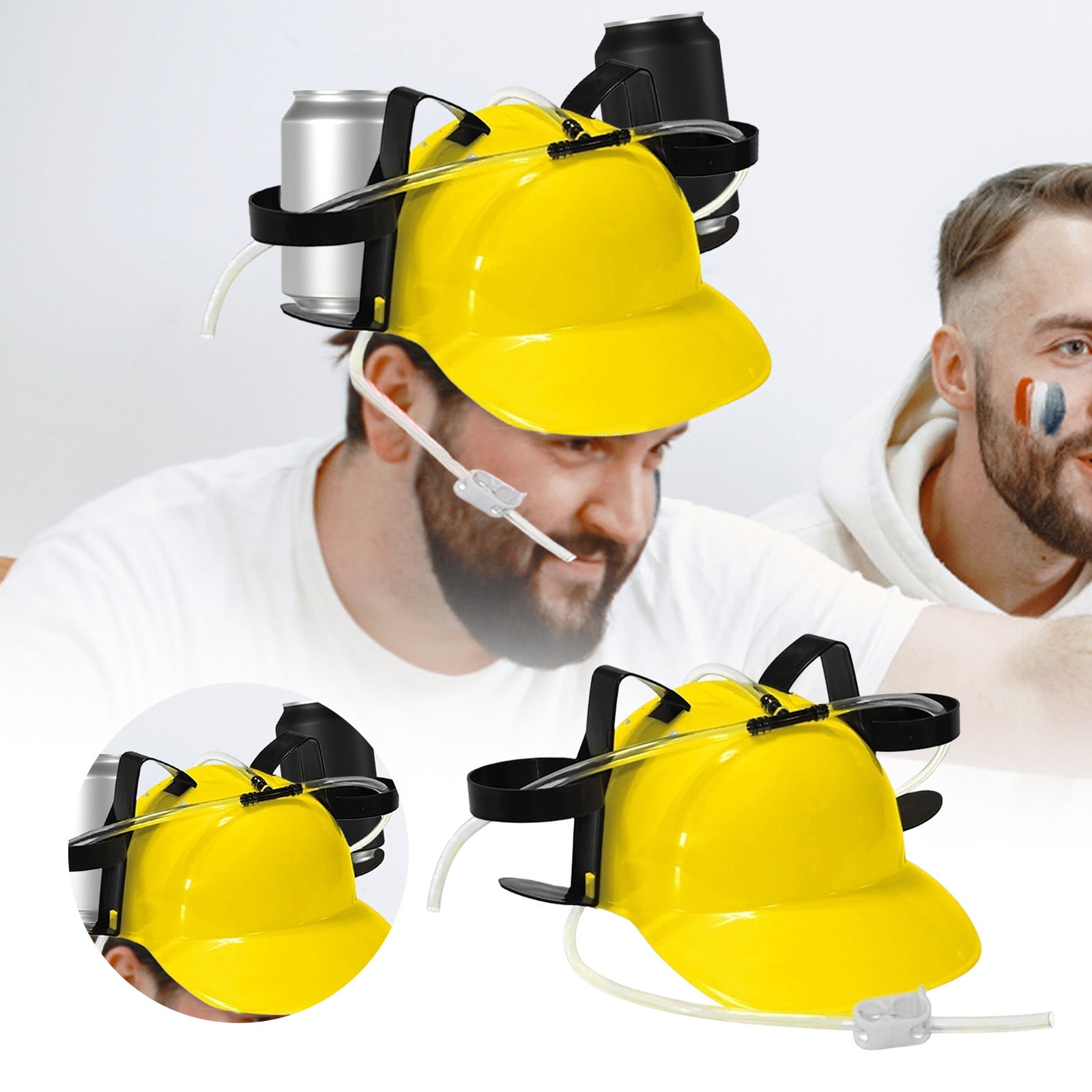 Novelty Place Beer Straw Soda Drinking Helmet Can Holder Party Hat