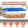 thumbnail image 4 of SereneLife Rectangular Glass Bakeware Set - 4 Sets of High Borosilicate with PE Lid, Blue, 4 of 7