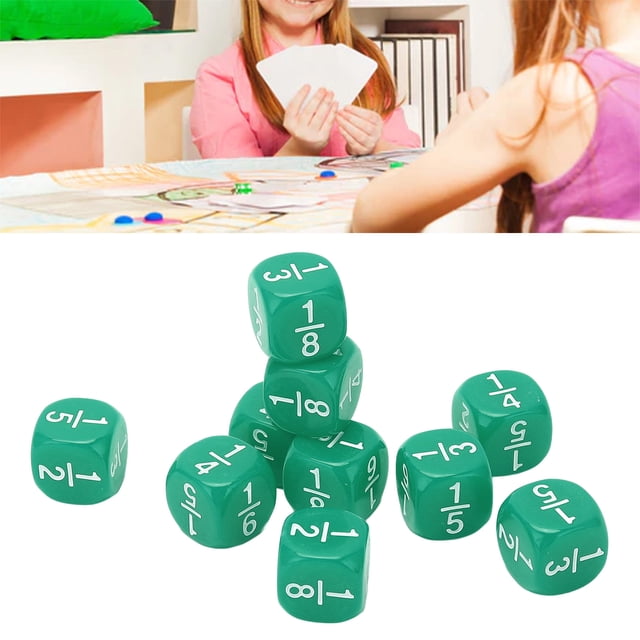 20Pcs Fraction Class Set, Numbered Plastic 6 Sided Faceted Table Game Accessories For Kids Math Practice
