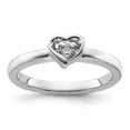 thumbnail image 6 of Auriga Fine Jewelry 925 Sterling Silver White Topaz Heart Ring Size 5 Valentine's Day Gift for Women, 6 of 6