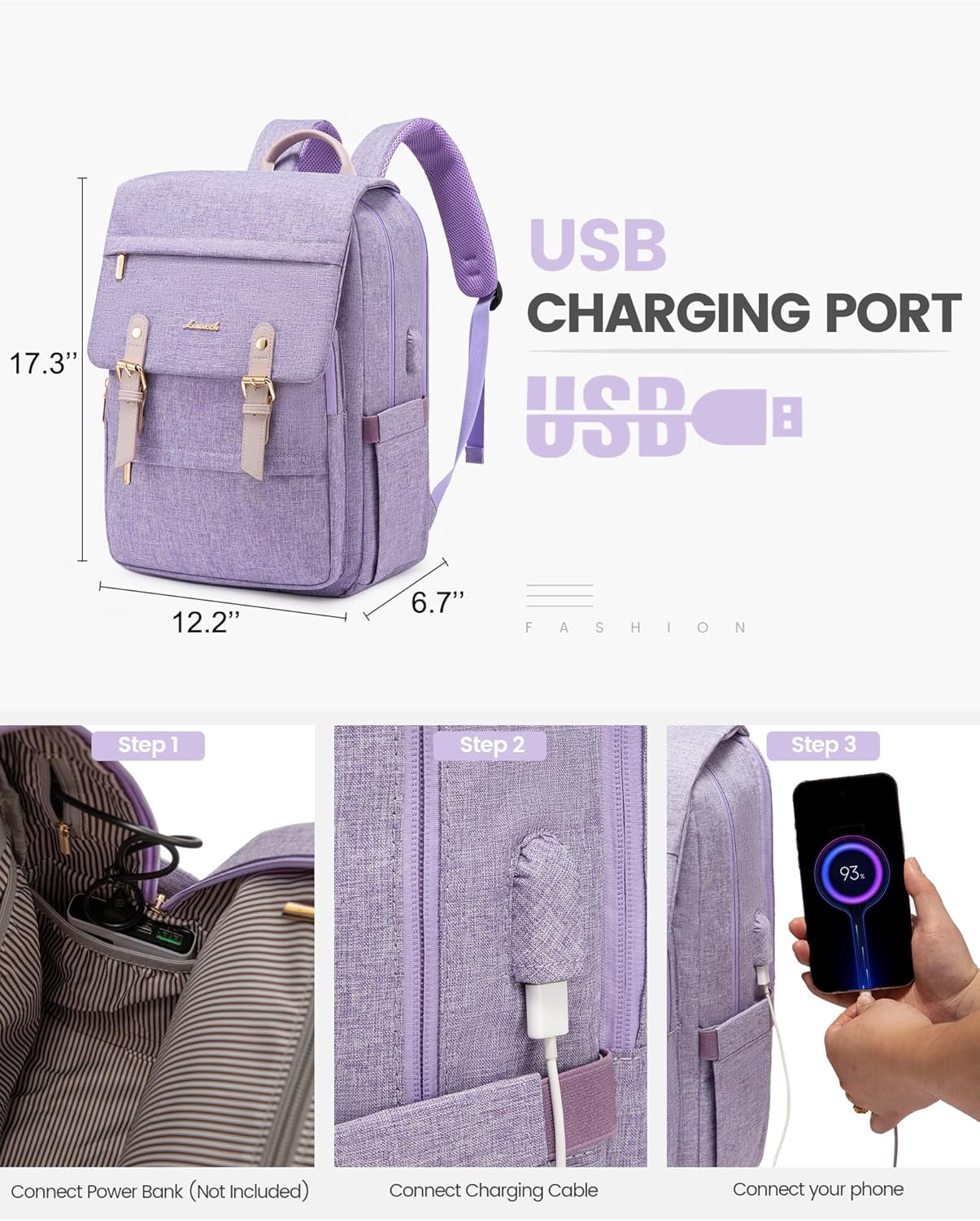 Lovevook Laptop Backpack for Women, Vintage Teacher College Nurse Work Computer Bag Fit 15.6" Laptop with USB Port, Waterproof Travel Backpack Purses