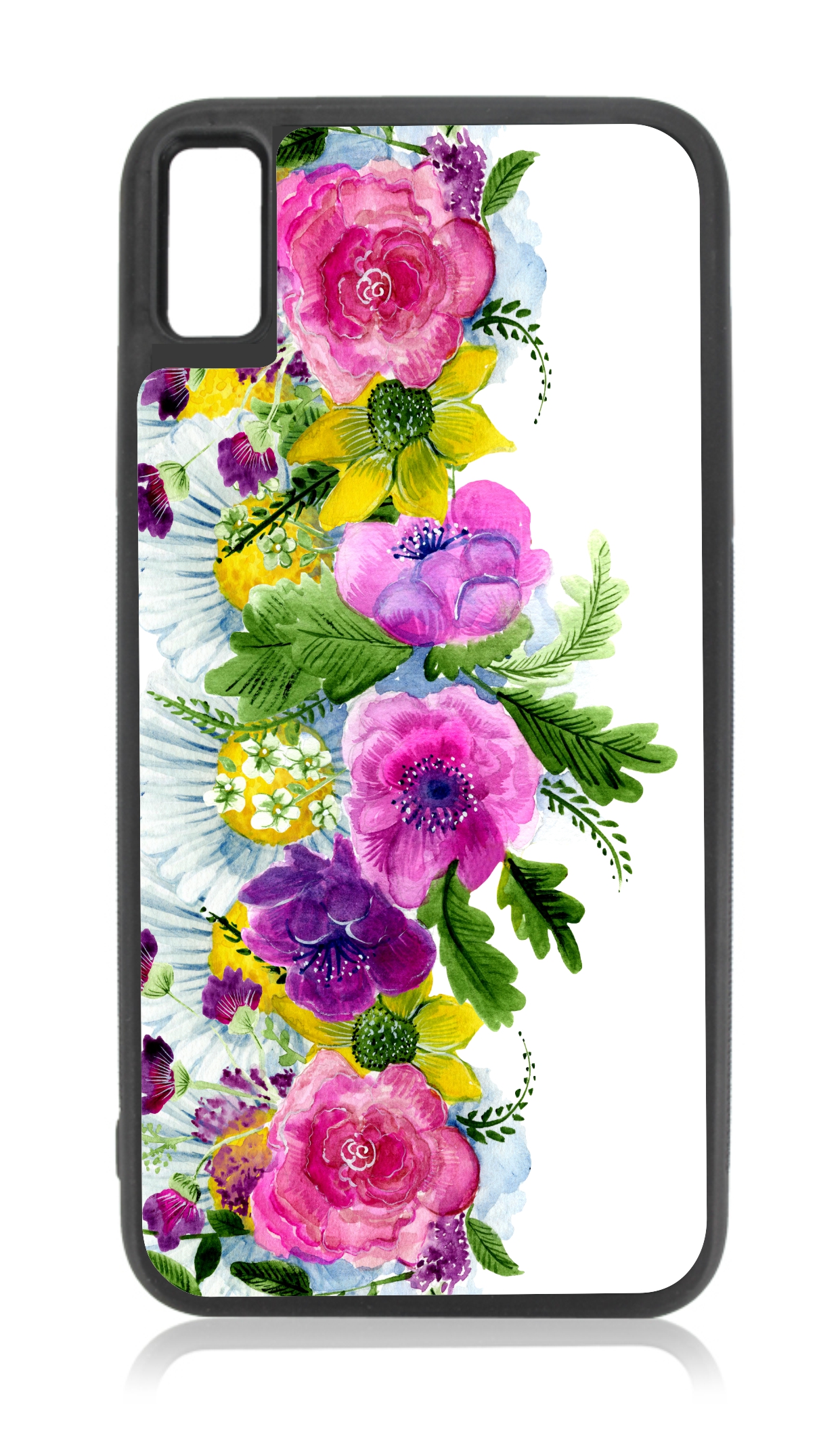 Watercolor Flowers 10xr Flower Case iPhone 10 xr Floral Case Black