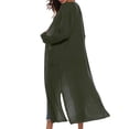 thumbnail image 3 of Women Full Length Thick Maxi Cardigan Duster Long Sleeve Open Front Sweater Tops, 3 of 3