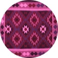 thumbnail image 1 of Ahgly Company Indoor Round Oriental Pink Traditional Area Rugs, 4' Round, 1 of 4