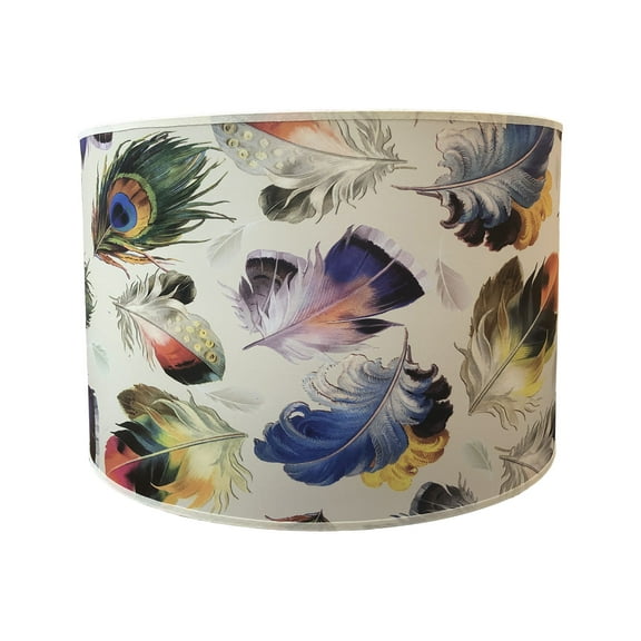 Royal Designs, Inc. Custom Handmade Hardback Shade, 10in, Falling Feathers
