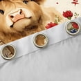 thumbnail image 4 of Manfei Kawaii Highland Cattle Blackout Curtains,Cute Stars Floral Curtains Pack of 2 (42x84 Each),Brown Red, 4 of 7