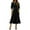 Black, variant on Women's Dress Three Quarter Sleeve Elegant with Belt and Pocket Chic Midi Dress for Spring Fall Party Office,Black,L
